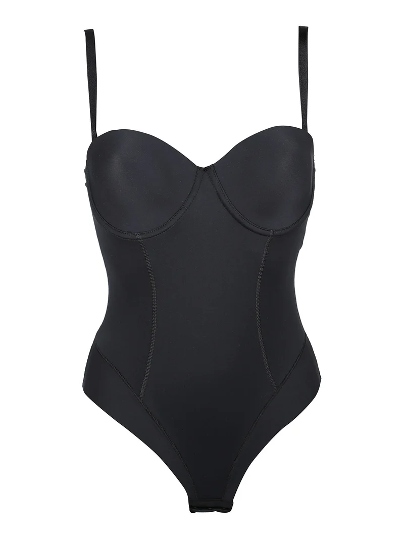 CAPRI Body coppa C con imbottitura e taglio laser - nero