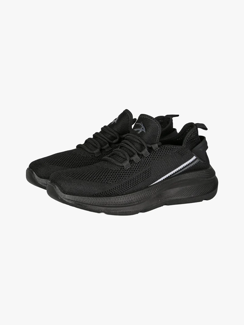 Sneakers sportive da uomo in maglia - nero