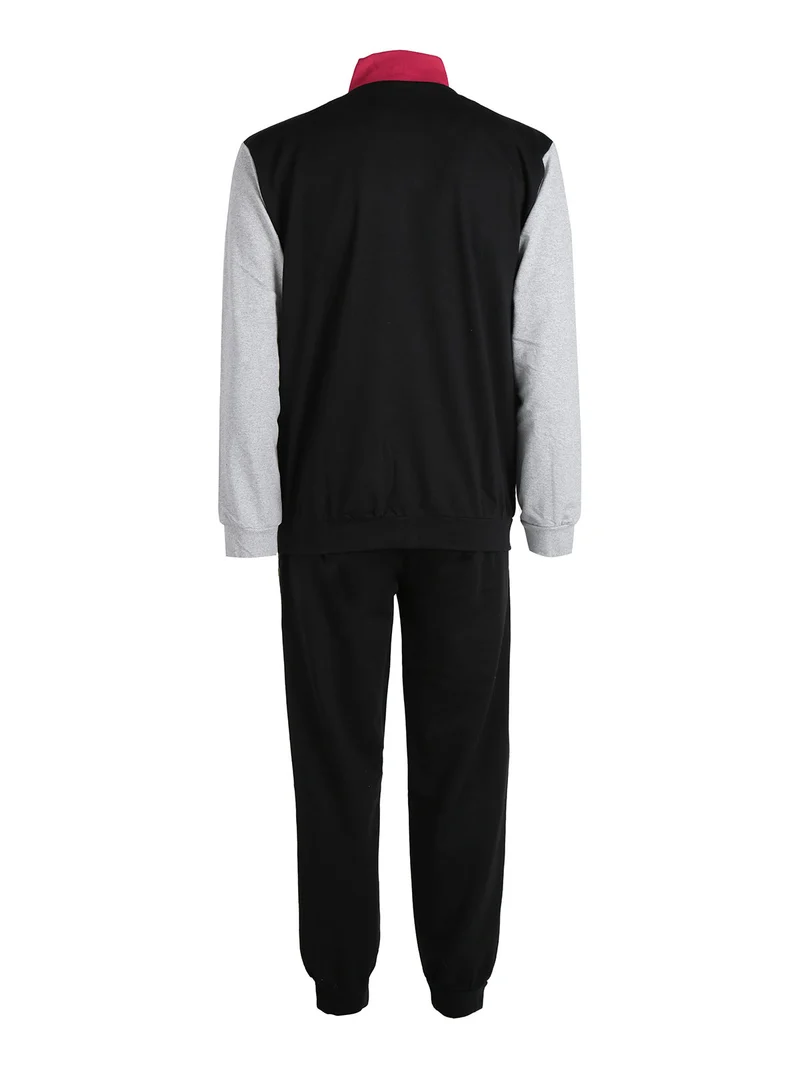 Completo tuta da uomo 2 pezzi con zip - nero