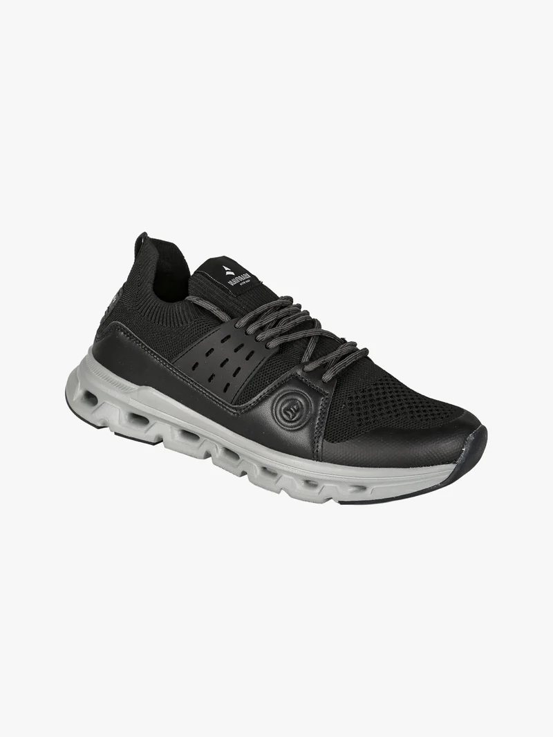 Sneakers sportive da uomo in maglia - nero