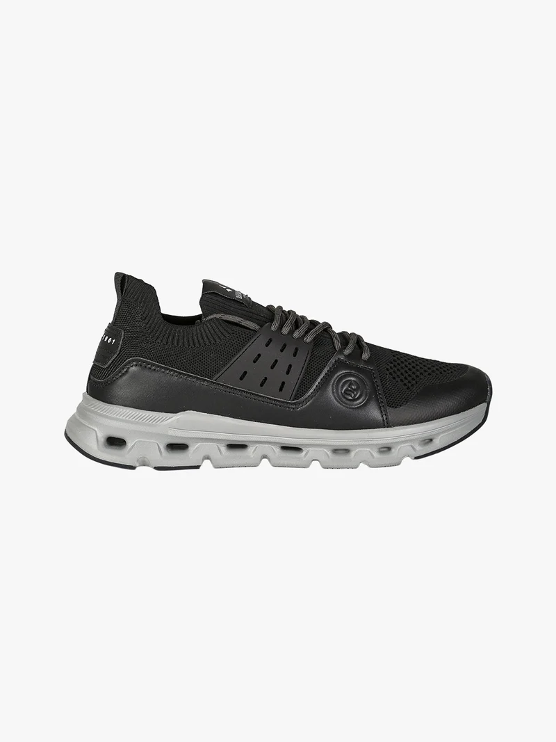 Sneakers sportive da uomo in maglia - nero