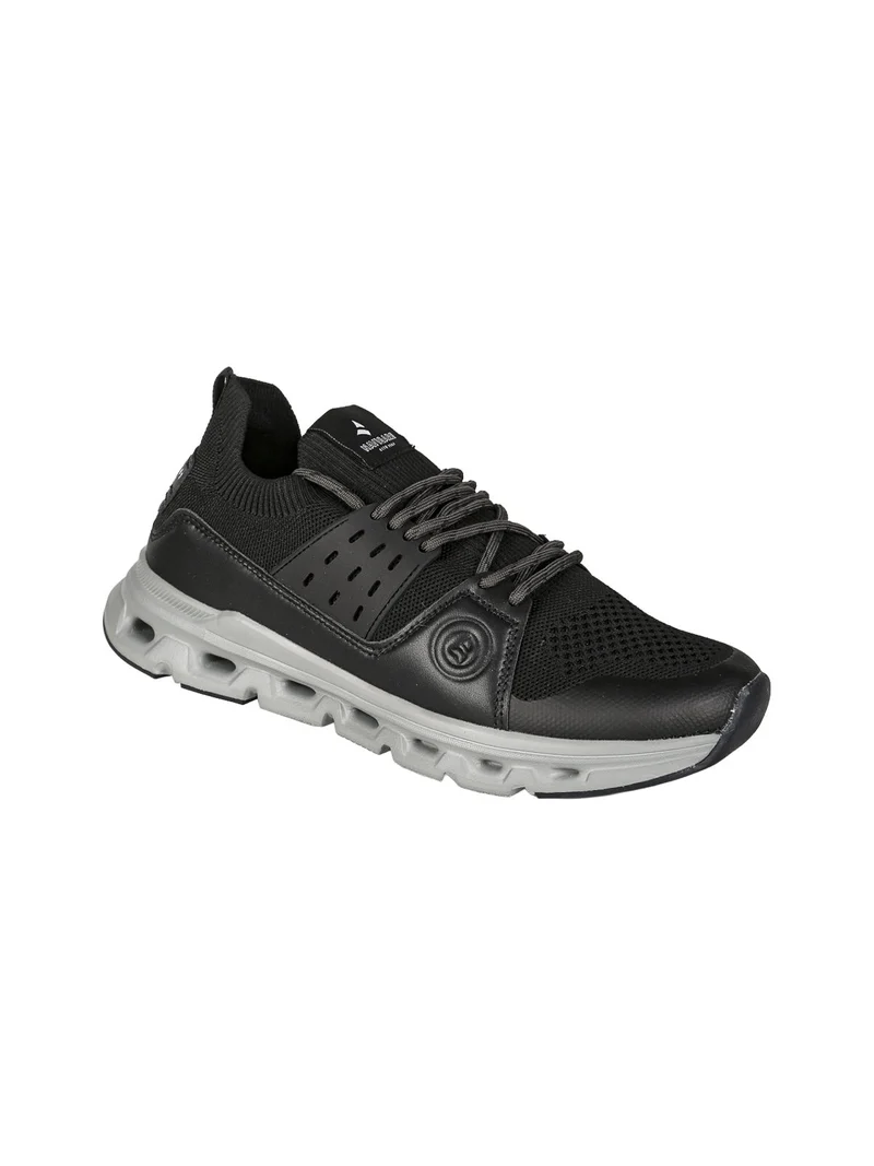 Sneakers sportive da uomo in maglia - nero