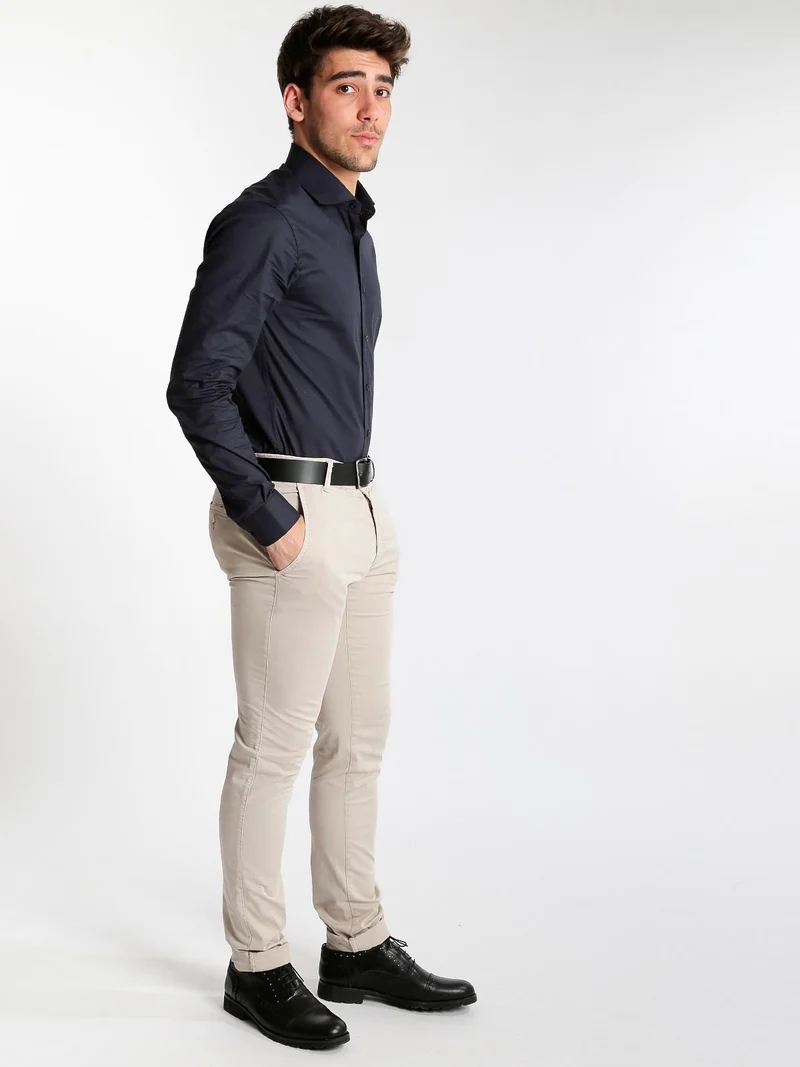 Andy Don B Camicia elegante in cotone blu scuro