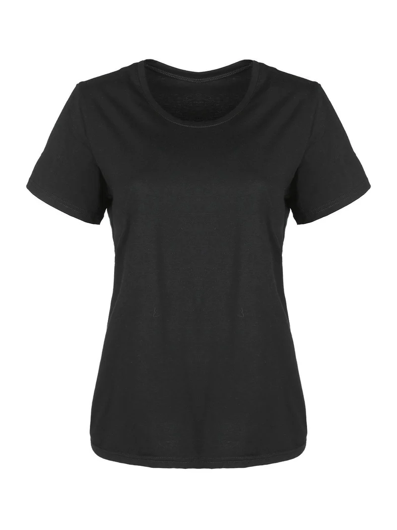 T-shirt donna girocollo - nero