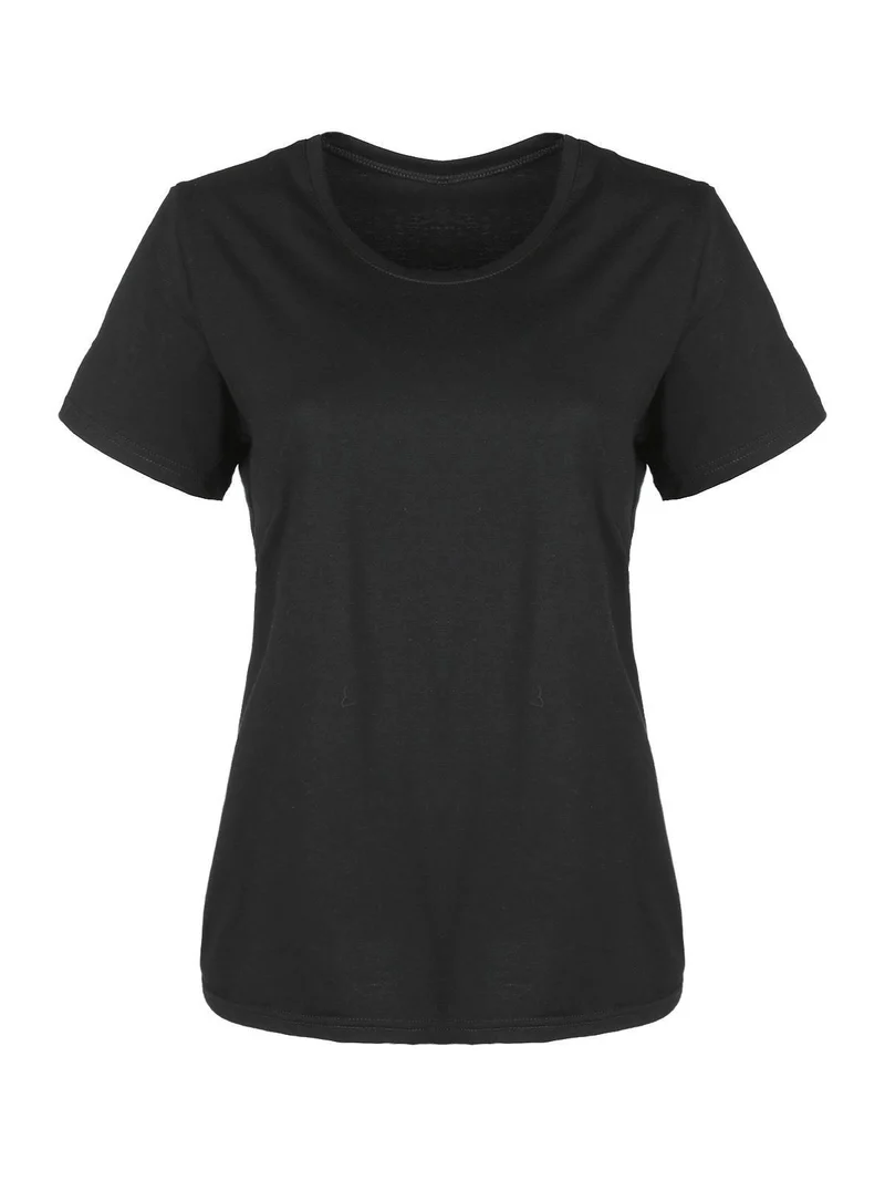 T-shirt donna girocollo - nero