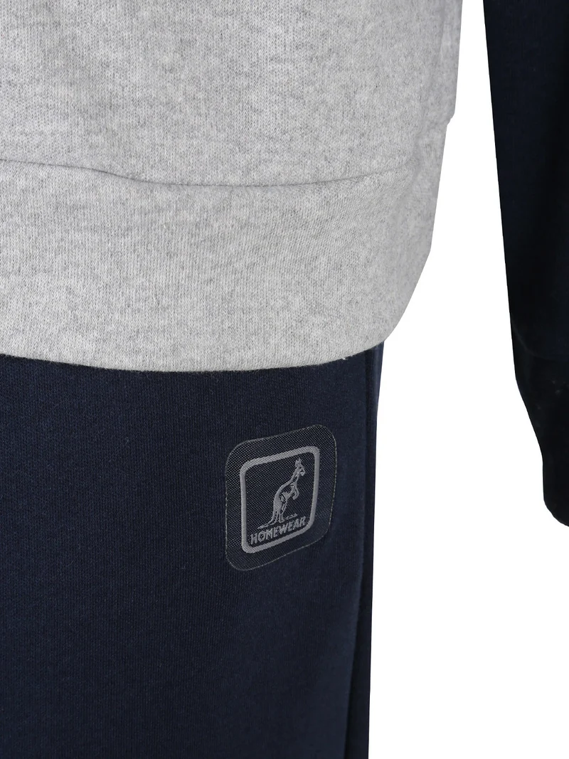 Pigiama lungo da uomo in misto cotone interlock - grigio