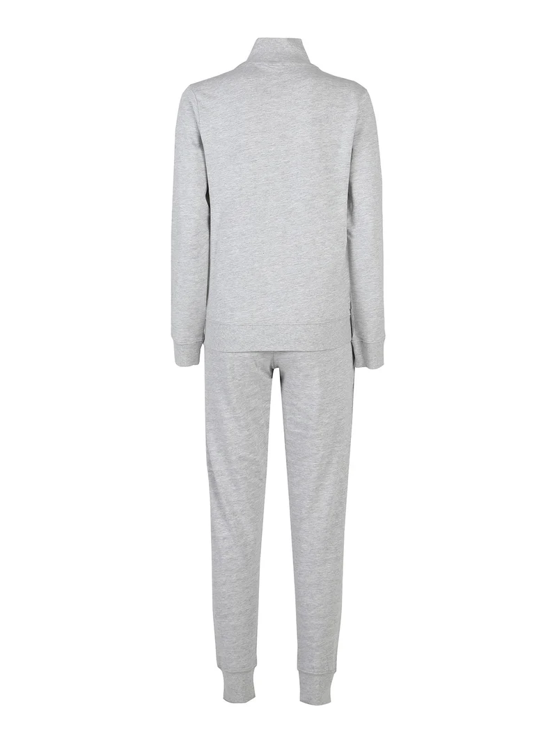 Tuta sportiva da donna con strass e chiusura zip - grigio