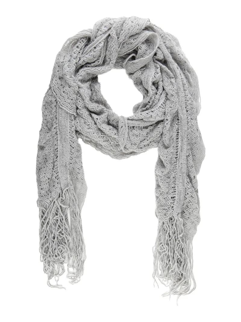 Sciarpa con inserti lurex - grigio