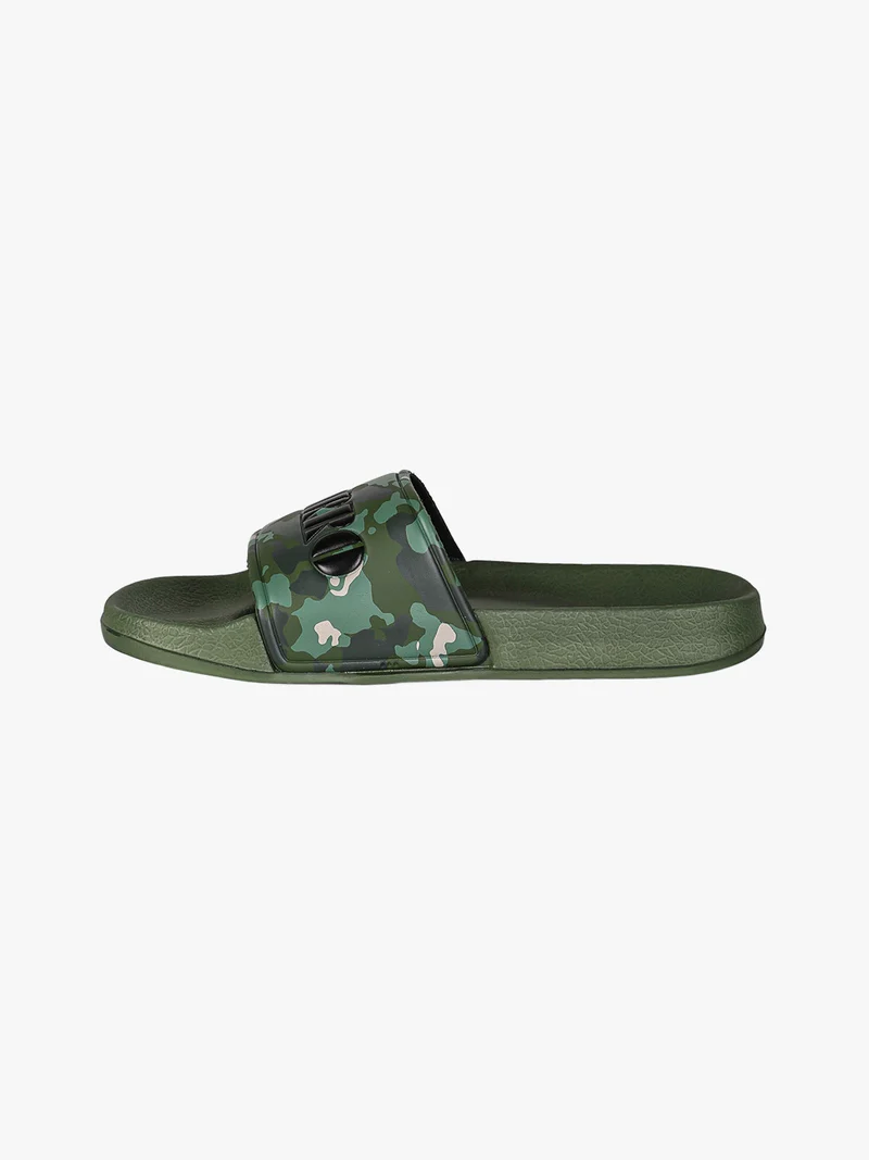 Ciabatte donna militari in gomma con fasica larga - verde