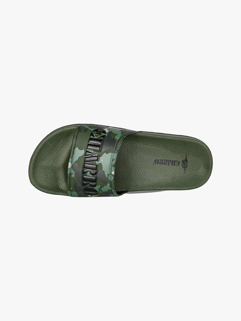 Ciabatte donna militari in gomma con fasica larga - verde
