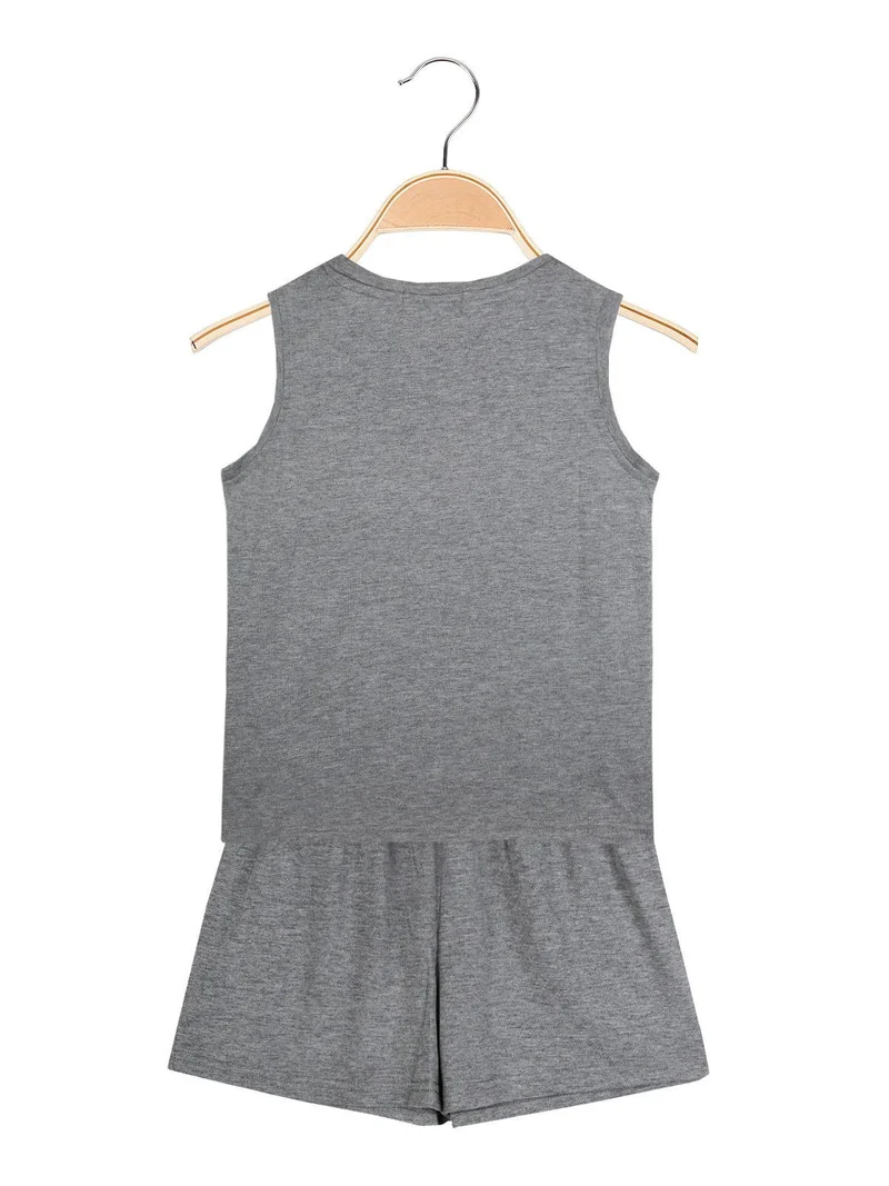 Completo 2 pezzi canotta + bermuda - grigio