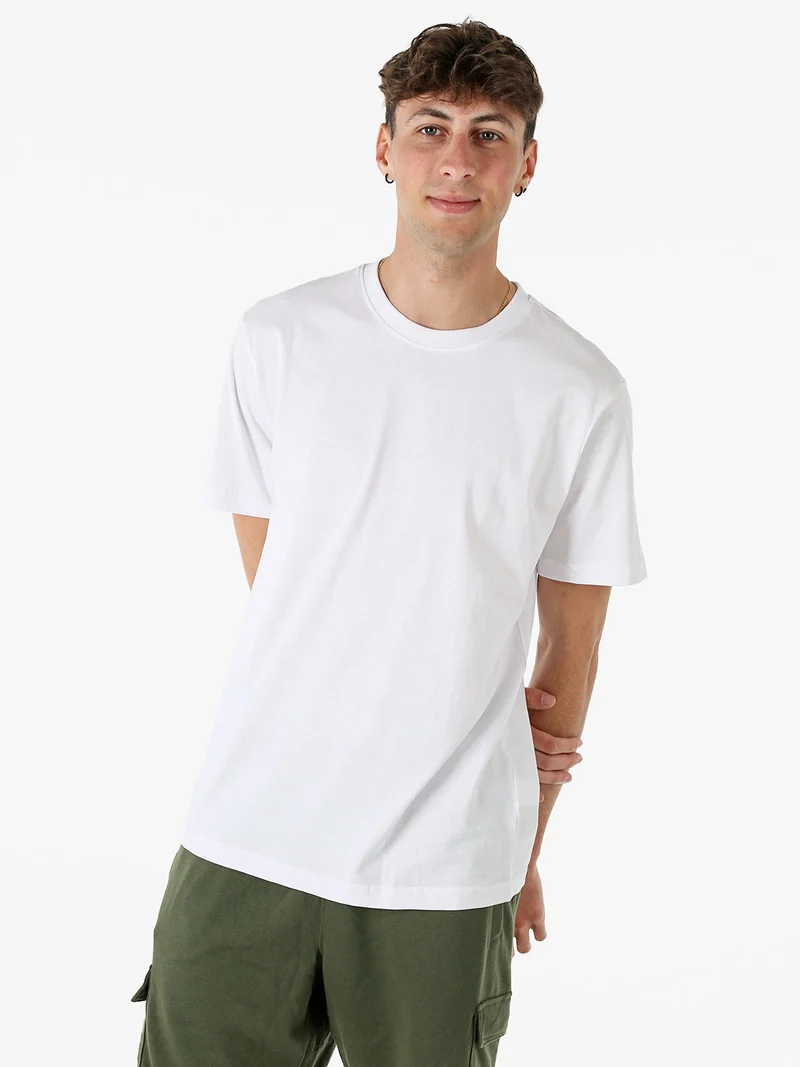 T-shirt girocollo da uomo in cotone - bianco