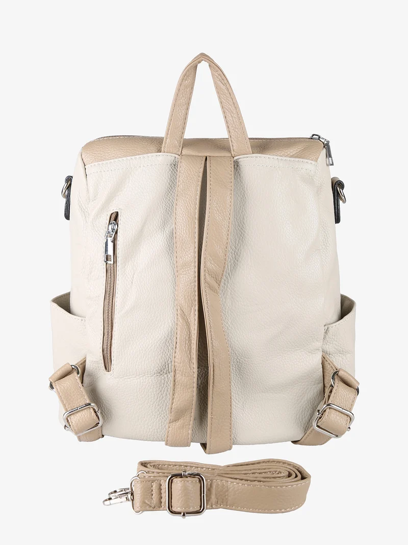 Zaino donna in ecopelle - beige