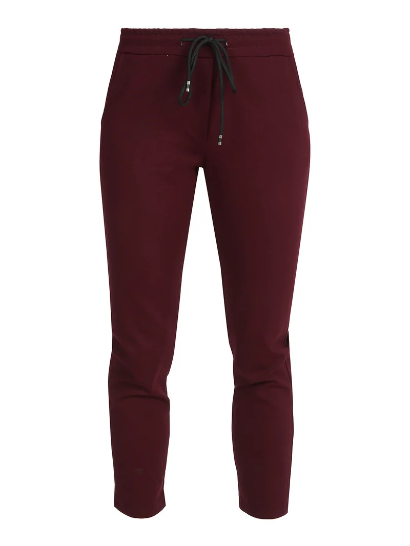 Pantaloni donna jogger con coulisse - bordeaux