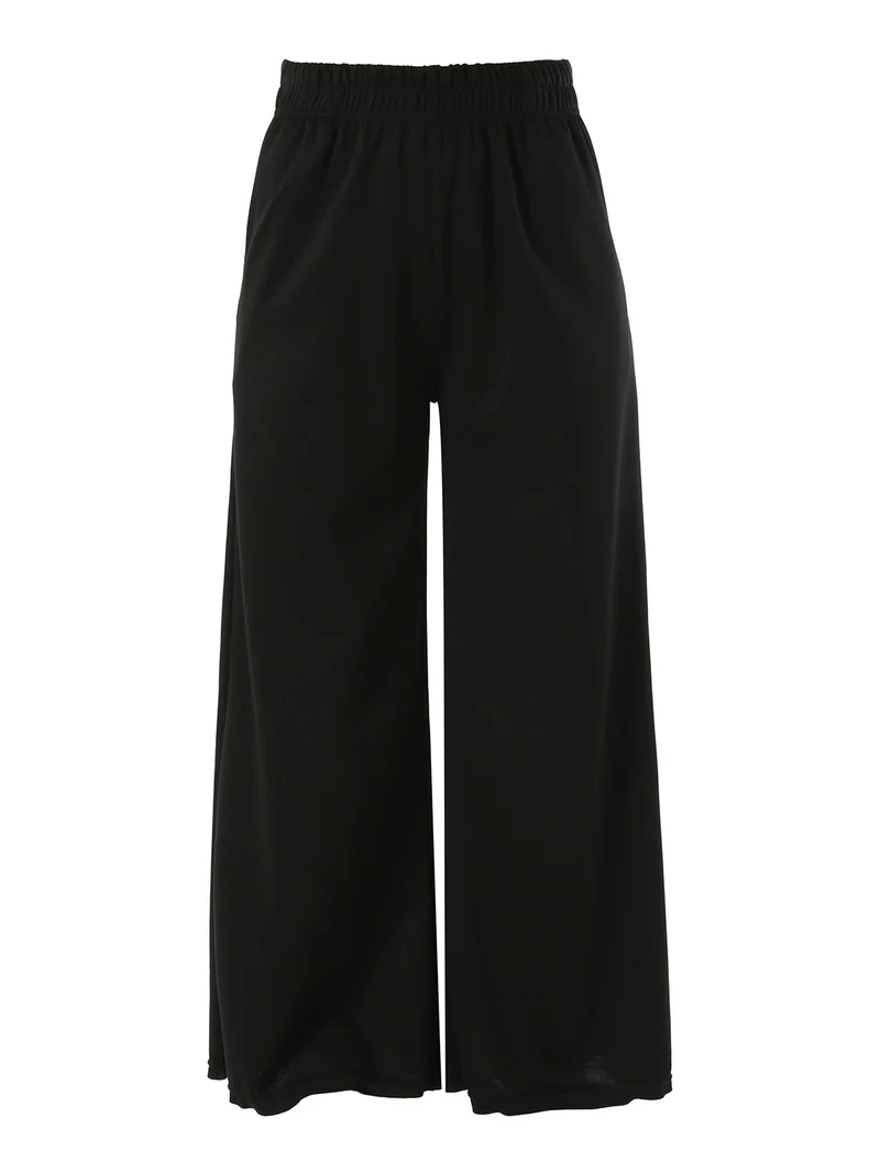 Pantaloni donna a palazzo in felpa - nero