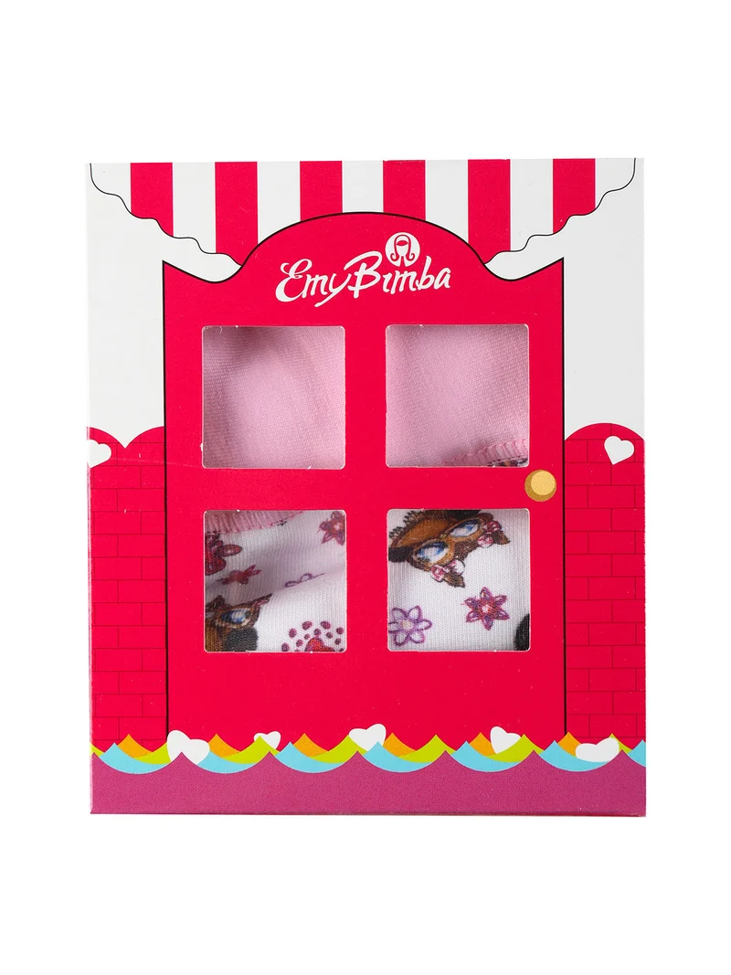 Slip in cotone da bambina con gufi - rosa