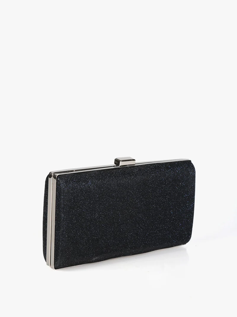 Pochette rigida glitterata - blu scuro