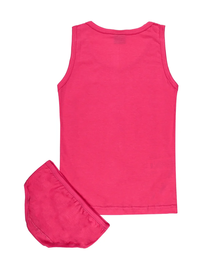 Completo intimo da bambina 2 pezzi canotta + slip - fucsia
