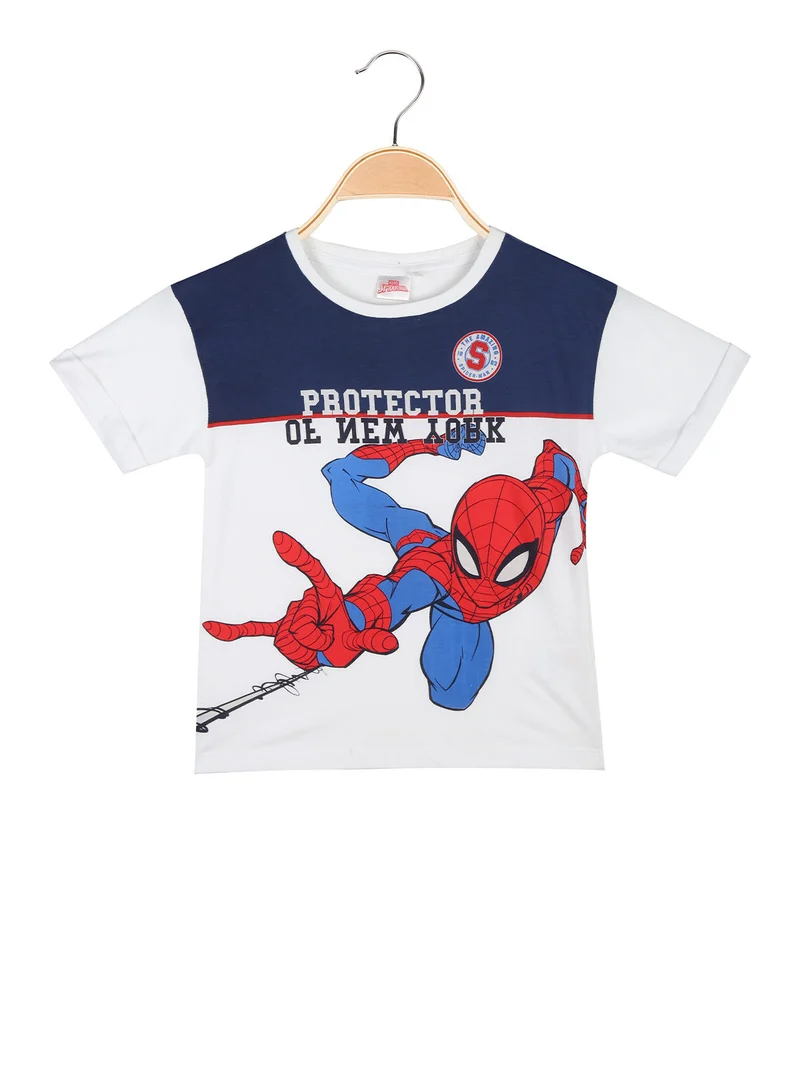 T-shirt da bambino in cotone con stampa disegno - bianco