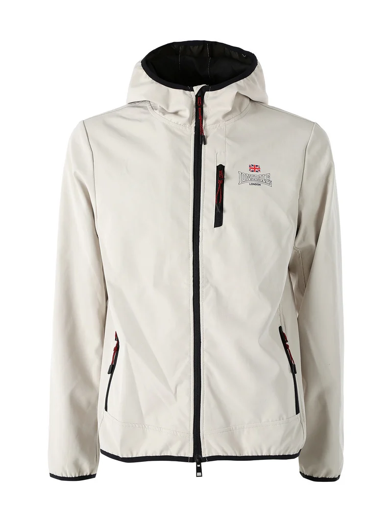 Giacca a vento da uomo con cappuccio e zip - beige