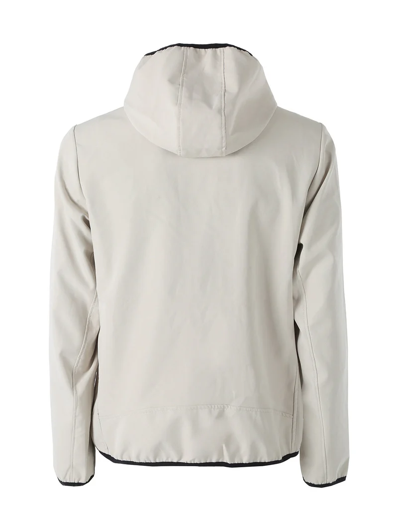 Giacca a vento da uomo con cappuccio e zip - beige