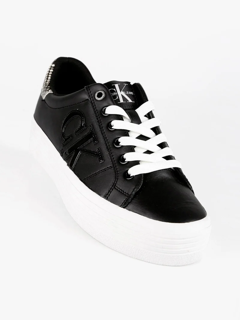 Vulcanized Flatform Sneakers donna in pelle con platform - nero