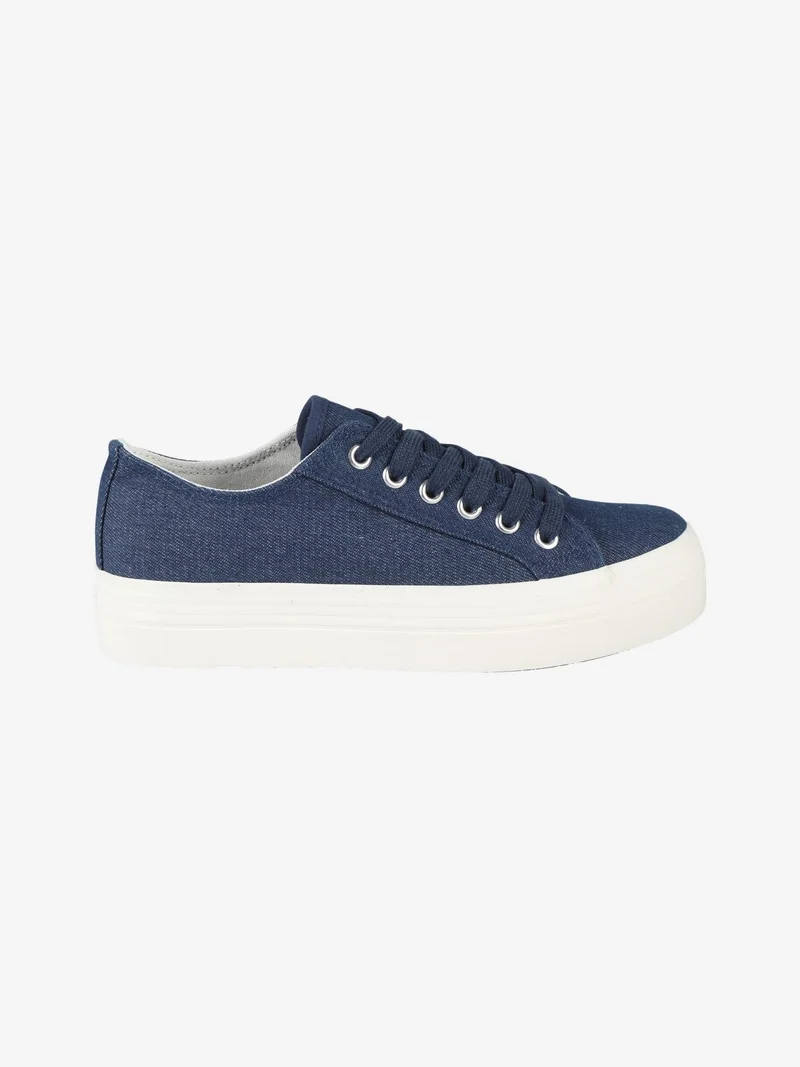 Sneakers donna in tela con platform - jeans