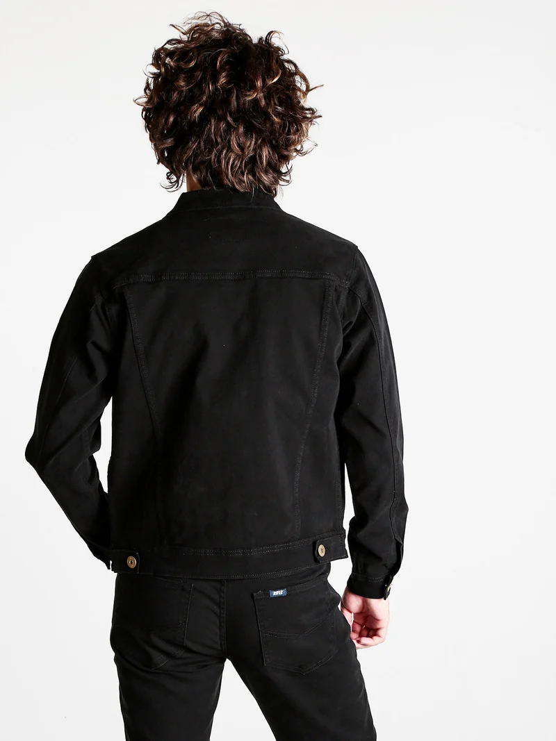 Giacca in jeans da uomo - nero