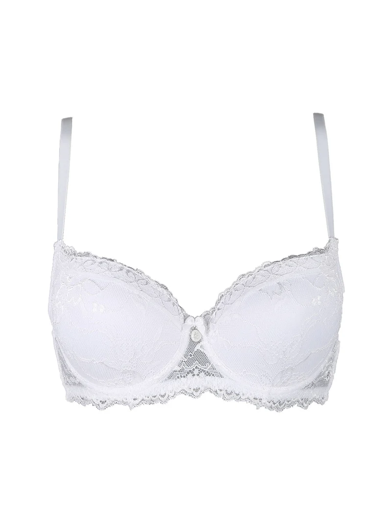 90620S Reggiseno push-up graduato con pizzo coppa B - bianco