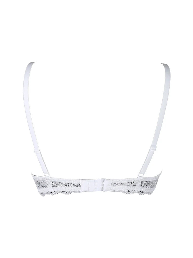 90620S Reggiseno push-up graduato con pizzo coppa B - bianco