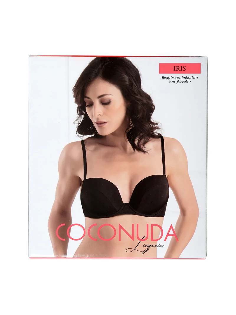 IRIS Reggiseno imbottito in microfibra con ferretto COPPA B - nero