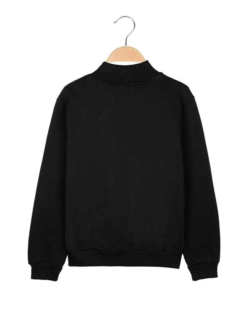 Felpa da bambino full zip - nero
