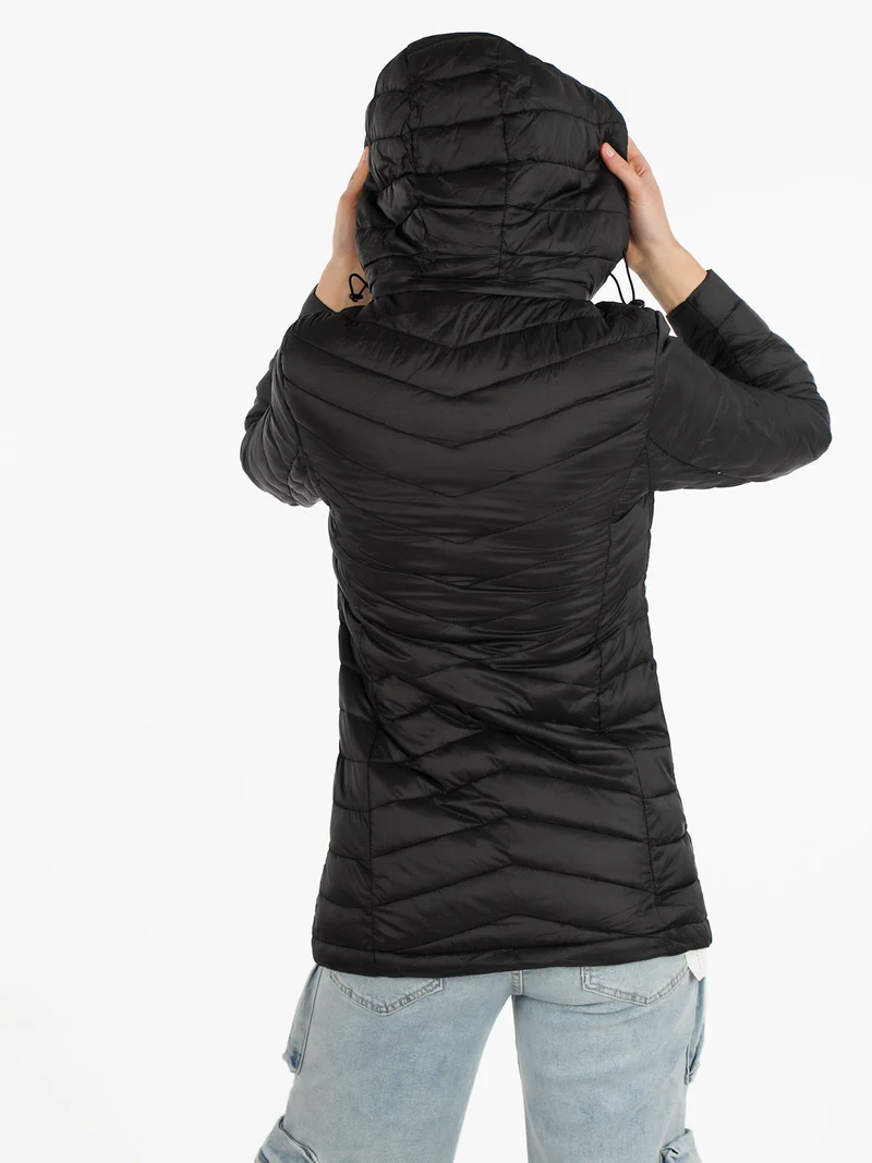 Giubbotto donna modello 100grammi con cappuccio - nero