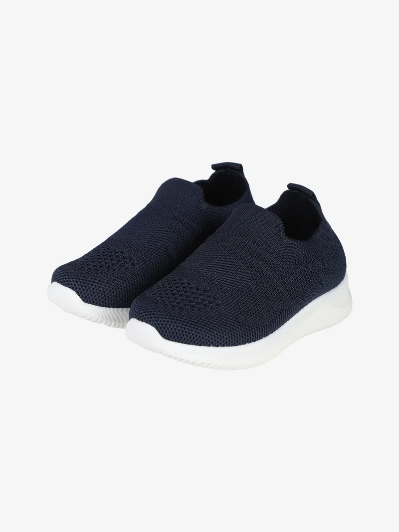 Sneakers slip on da bambino in maglia - blu scuro
