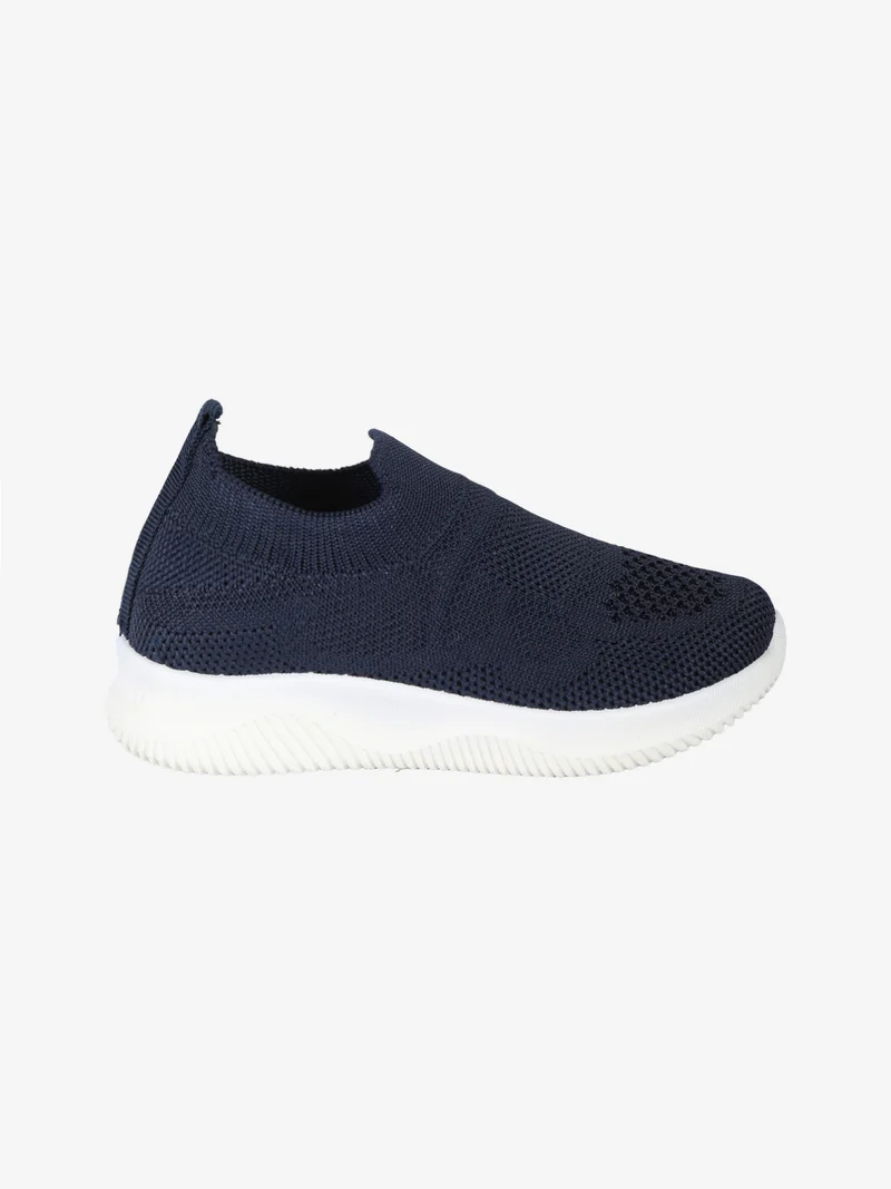 Sneakers slip on da bambino in maglia - blu scuro