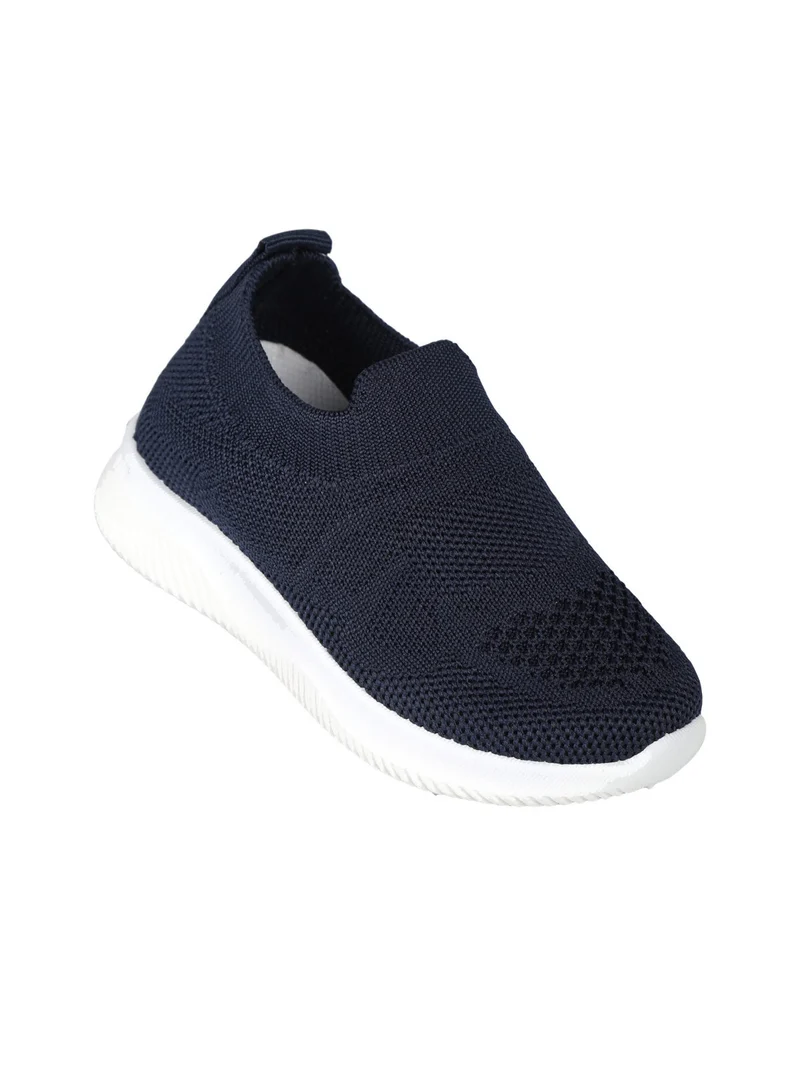 Sneakers slip on da bambino in maglia - blu scuro