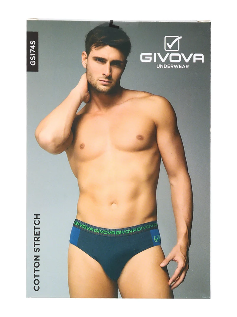 Slip da uomo in cotone stretch - blu