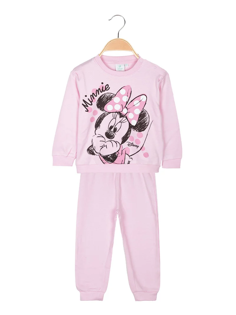 Pigiama Minnie da neonata a maniche lunghe in cotone - rosa