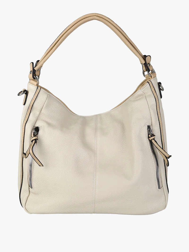 Borsa hobo da donna in ecopelle - beige