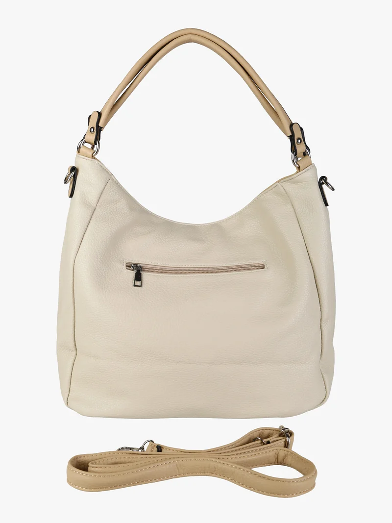 Borsa hobo da donna in ecopelle - beige