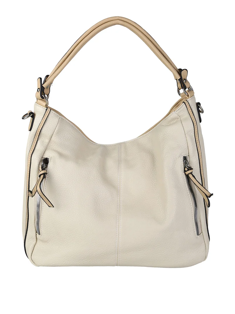 Borsa hobo da donna in ecopelle - beige