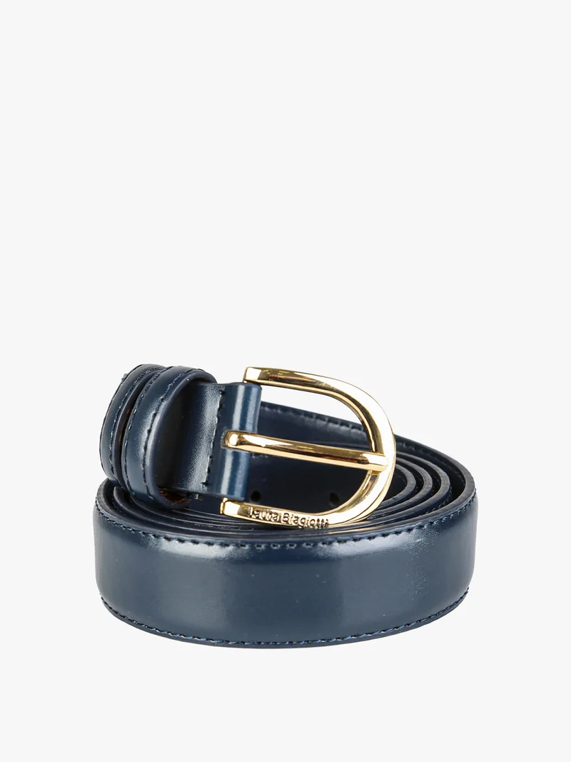 Cintura da donna in pelle rivestita - blu