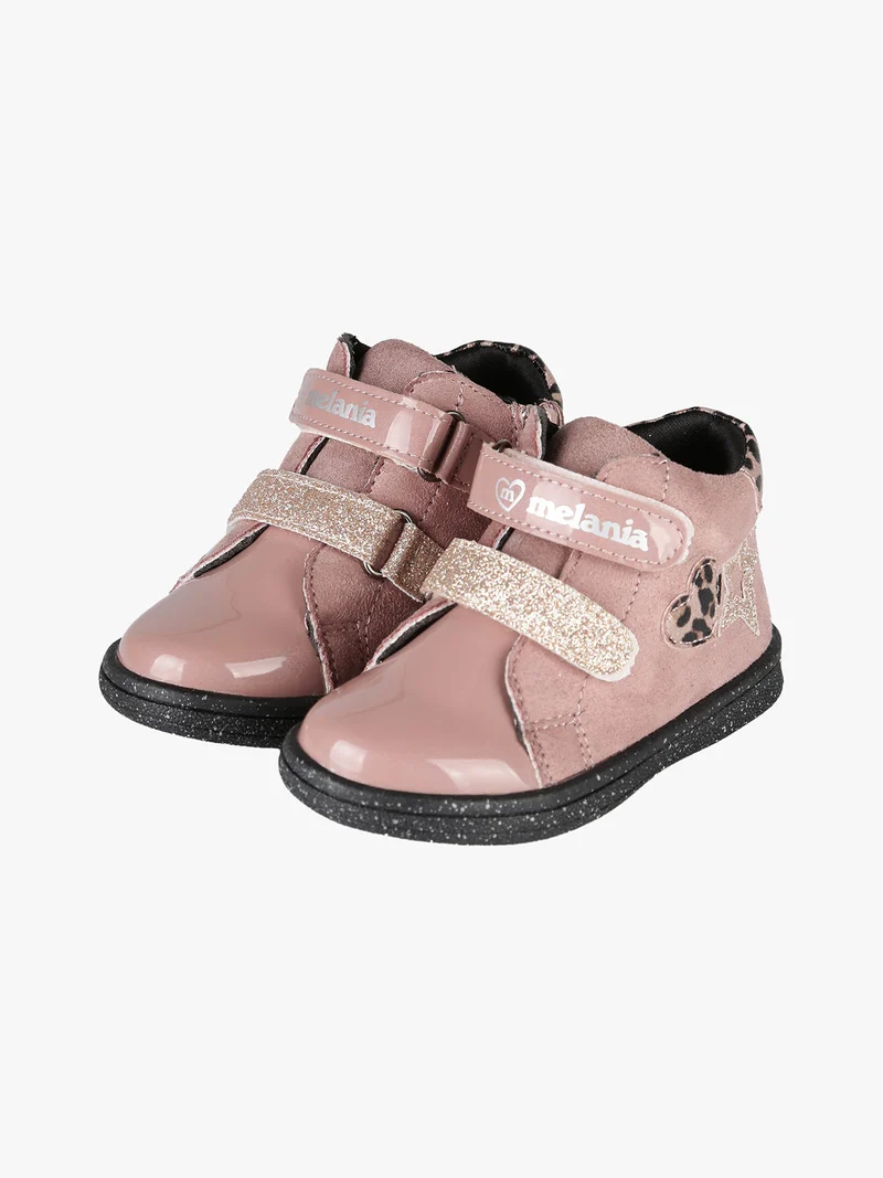 Scarpe da bambina con cinturini a strappo e zip - rosa
