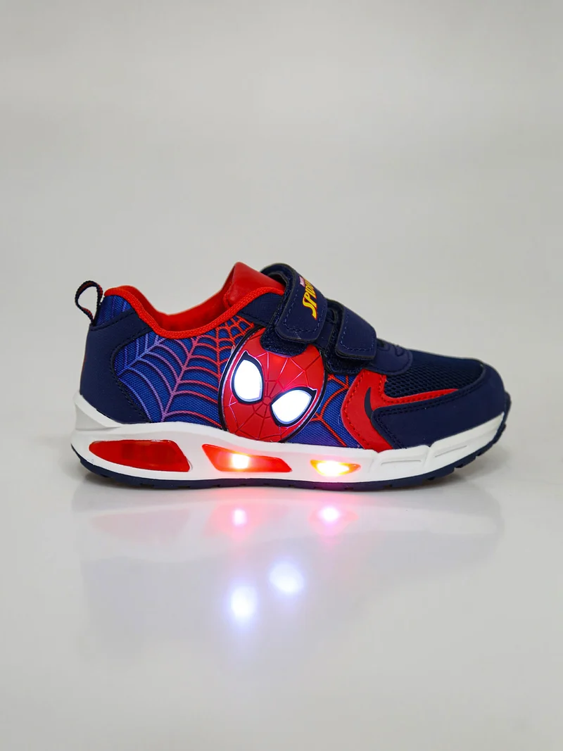 Sneakers da bambino con luci e chiusura a strappi - blu