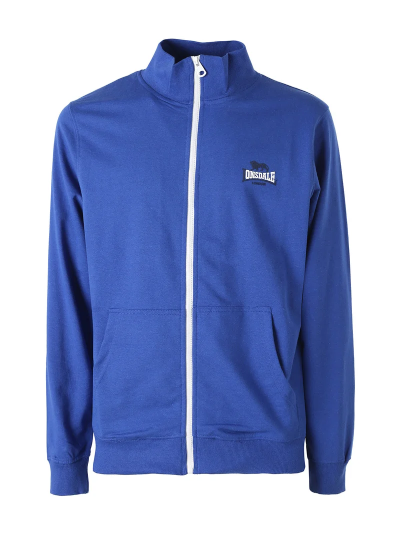 Felpa da uomo full zip con logo - blu