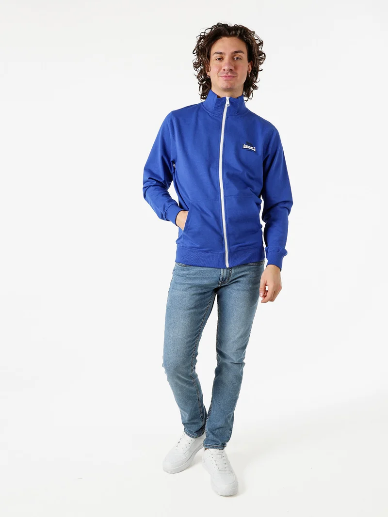 Felpa da uomo full zip con logo - blu