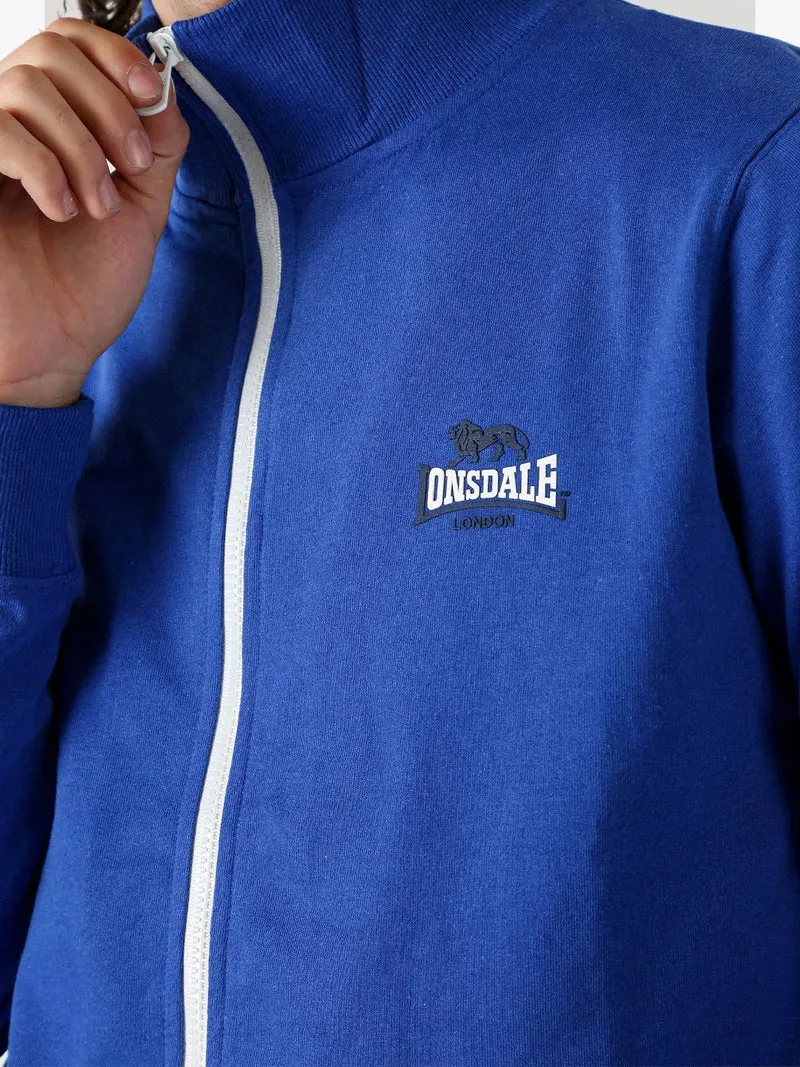 Felpa da uomo full zip con logo - blu