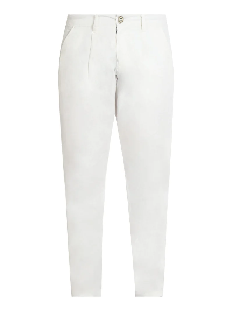 Pantaloni uomo misto lino - bianco