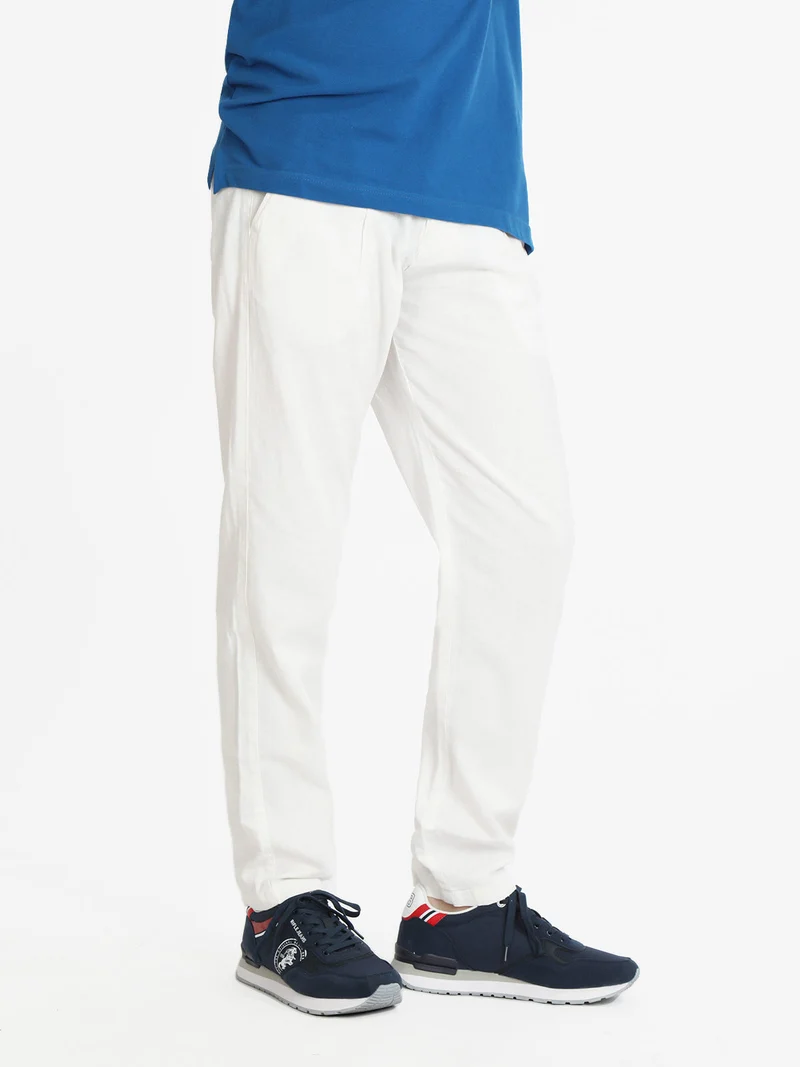 Pantaloni uomo misto lino - bianco
