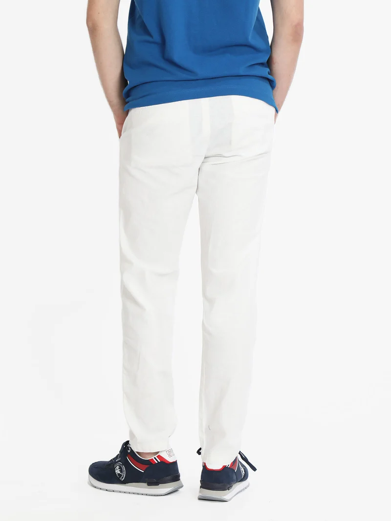 Pantaloni uomo misto lino - bianco